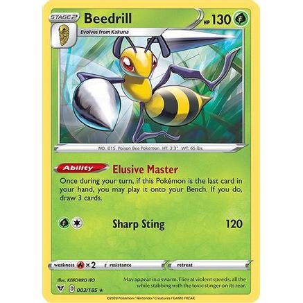Beedrill 3/185 - SWSH04 Vivid Voltage Reverse Holofoil