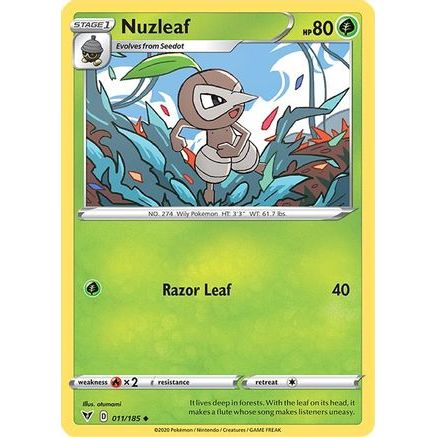 Nuzleaf 11/185 - SWSH04 Vivid Voltage Reverse Holofoil