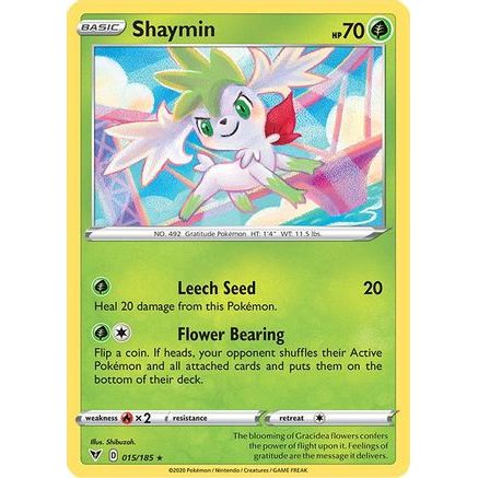 Shaymin 15/185 - SWSH04 Vivid Voltage Reverse Holofoil