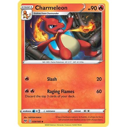 Charmeleon 24/185 - SWSH04 Vivid Voltage Reverse Holofoil