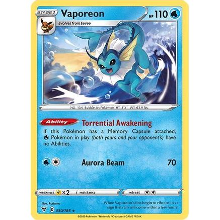 Vaporeon 30/185 - SWSH04 Vivid Voltage Reverse Holofoil