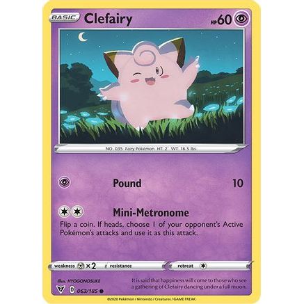 Clefairy 63/185 - SWSH04 Vivid Voltage Reverse Holofoil