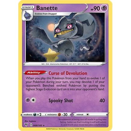 Banette 68/185 - SWSH04 Vivid Voltage Reverse Holofoil