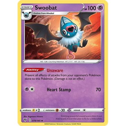 Swoobat 74/185 - SWSH04 Vivid Voltage Reverse Holofoil