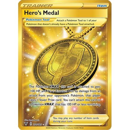 Hero's Medal (Secret) 201/185 - SWSH04 Vivid Voltage Holofoil