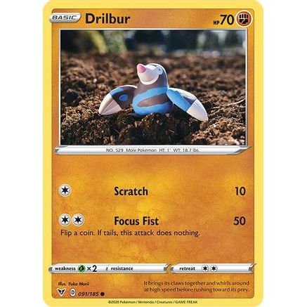 Drilbur 91/185 - SWSH04 Vivid Voltage Reverse Holofoil