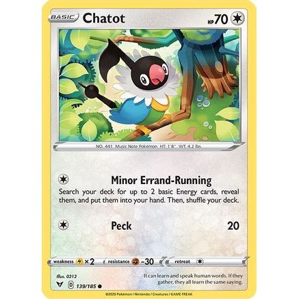 Chatot 139/185 - SWSH04 Vivid Voltage Reverse Holofoil