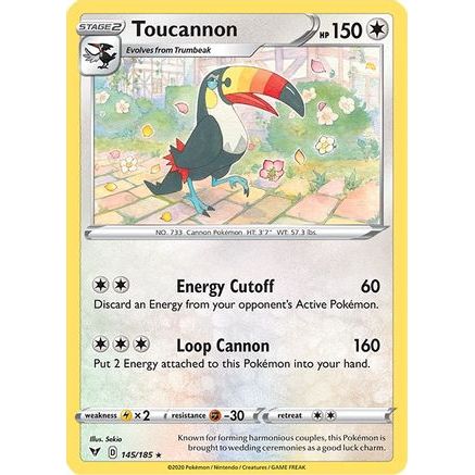 Toucannon 145/185 - SWSH04 Vivid Voltage Reverse Holofoil