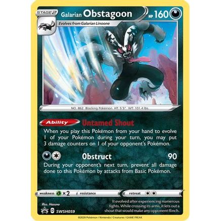 Galarian Obstagoon - SWSH059 SWSH059/307 - SWSH Sword & Shield Promo Cards Holofoil