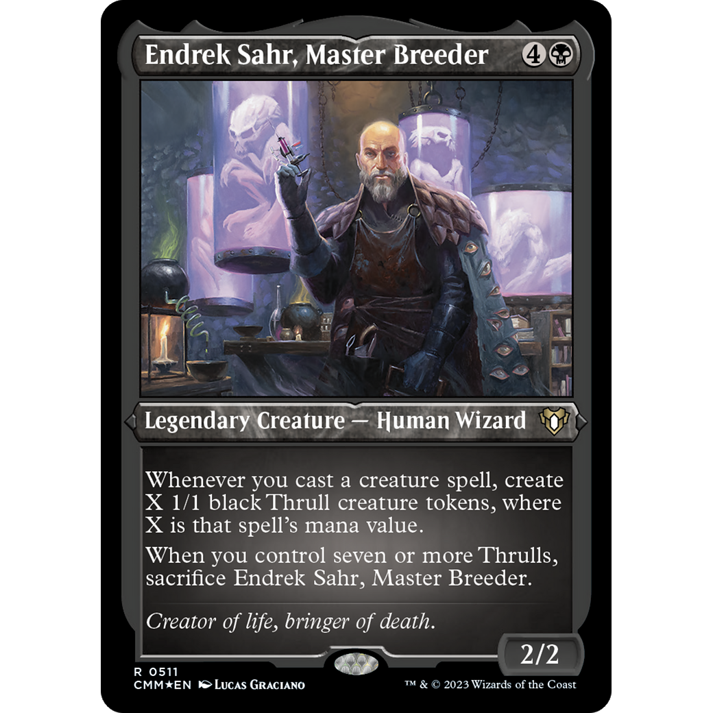Endrek Sahr, Master Breeder (CMM-511) - Commander Masters Etched Foil