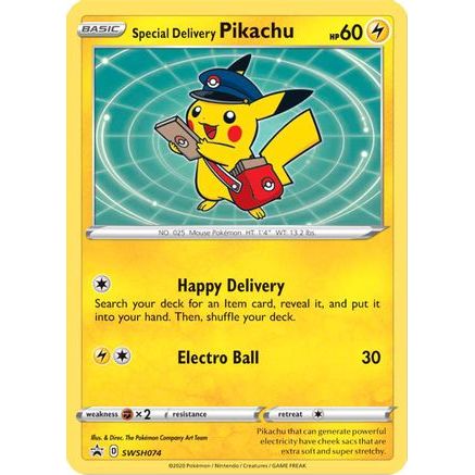 Special Delivery Pikachu - SWSH074 SWSH074/307 - SWSH Sword & Shield Promo Cards Holofoil