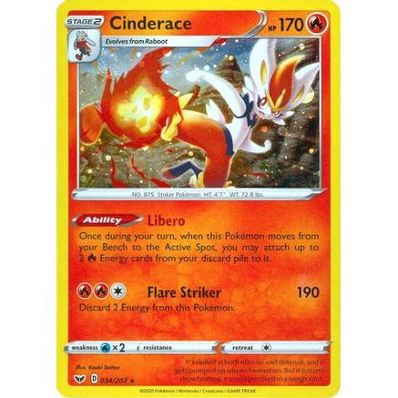 Cinderace - 034/202 (Cosmos Holo) 34 - Miscellaneous Cards & Products Holofoil