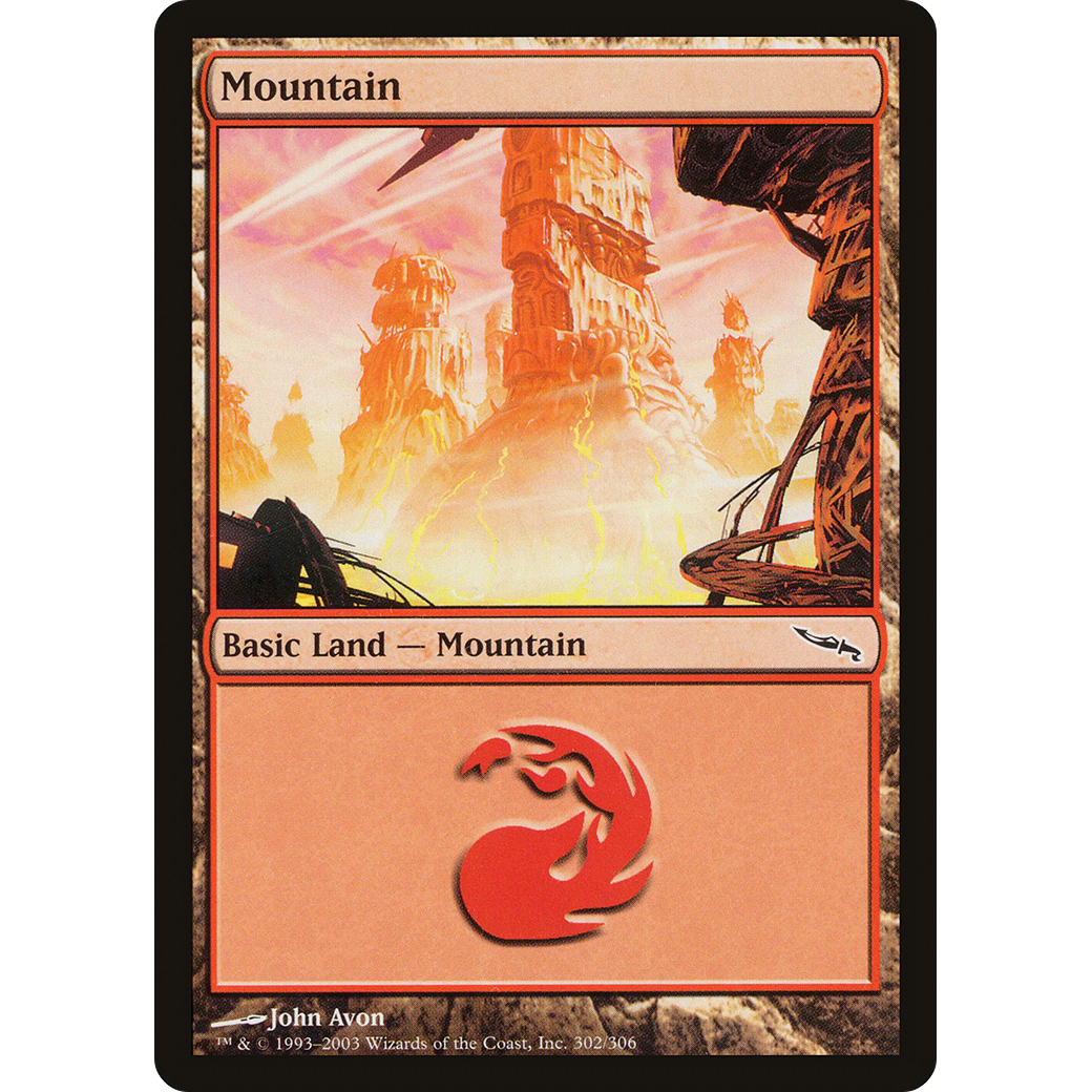 Mountain (302) (MRD-302) - Mirrodin Foil