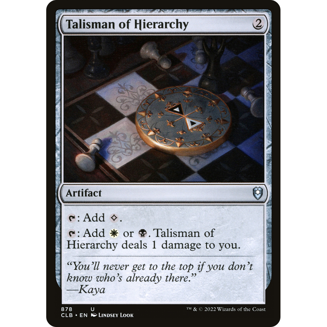 Talisman of Hierarchy (CLB-878) - Commander Legends: Battle for Baldur's Gate