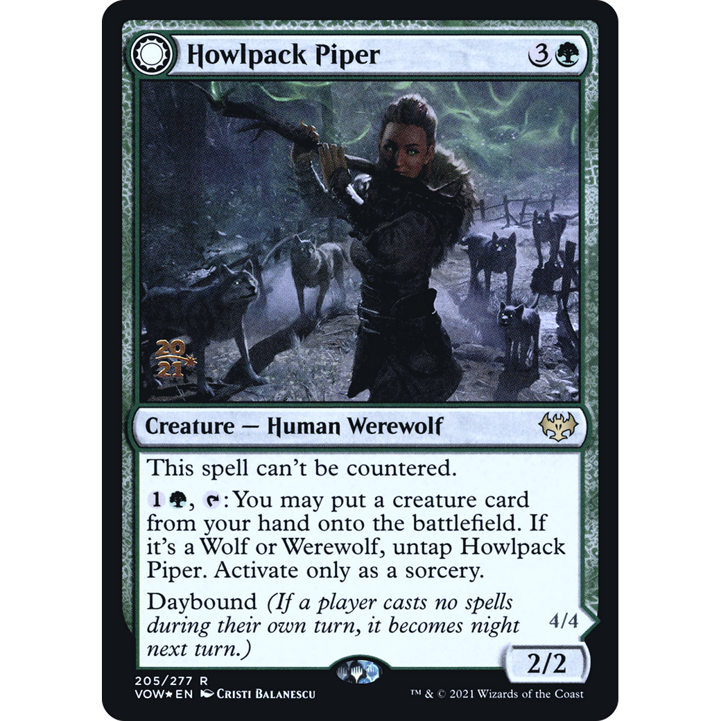 Howlpack Piper (PRE-205) - Innistrad: Crimson Vow Promos: (Double Faced Transform) Foil