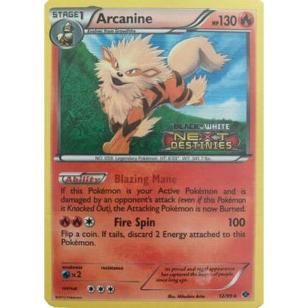 Arcanine - 12/99 (Prerelease) 12 - Black and White Promos Holofoil