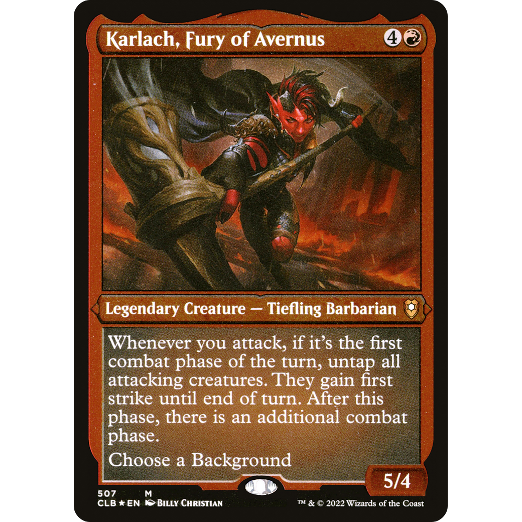 Karlach, Fury of Avernus (CLB-507) - Commander Legends: Battle for Baldur's Gate Etched Foil