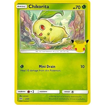 Chikorita - 2/25 2/25 - McDonalds 25th Anniversary Promos Holofoil