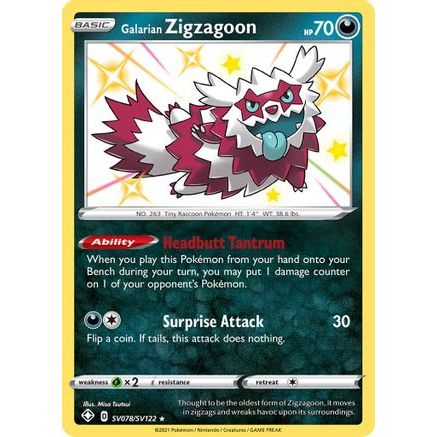 Galarian Zigzagoon SV078/122 - Shining Fates Shiny Vault Holofoil