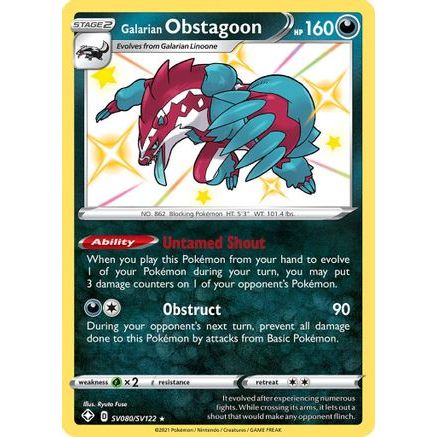Galarian Obstagoon SV080/122 - Shining Fates Shiny Vault Holofoil