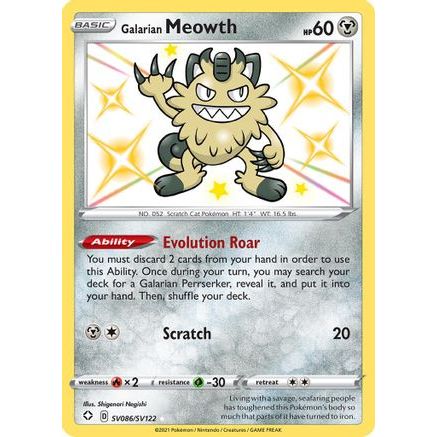 Galarian Meowth SV086/122 - Shining Fates Shiny Vault Holofoil