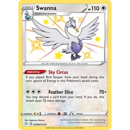 Swanna SV096/122 - Shining Fates Shiny Vault Holofoil