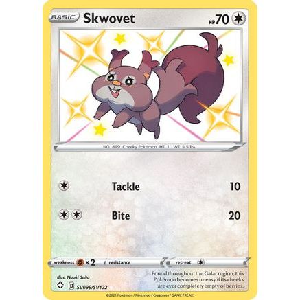 Skwovet SV099/122 - Shining Fates Shiny Vault Holofoil