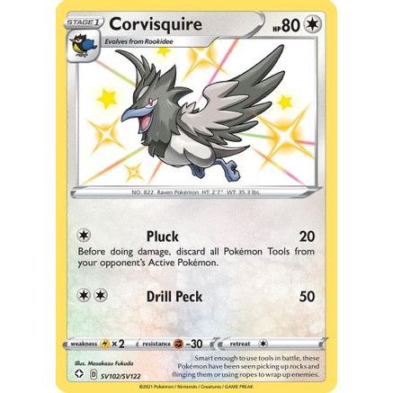 Corvisquire SV102/122 - Shining Fates Shiny Vault Holofoil