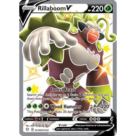 Rillaboom V SV105/122 - Shining Fates Shiny Vault Holofoil