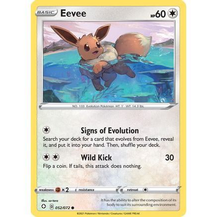 Eevee 52/72 - Shining Fates Reverse Holofoil