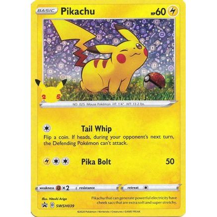 Pikachu - SWSH039 (General Mills) SWSH039 - Miscellaneous Cards & Products Holofoil