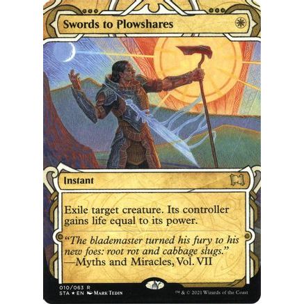 Swords to Plowshares (Foil Etched) (STA-010) - Strixhaven Mystical Archive (Borderless) Foil