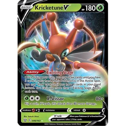 Kricketune V 6/163 - SWSH05 Battle Styles Holofoil