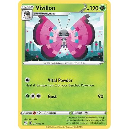 Vivillon 13/163 - SWSH05 Battle Styles Reverse Holofoil
