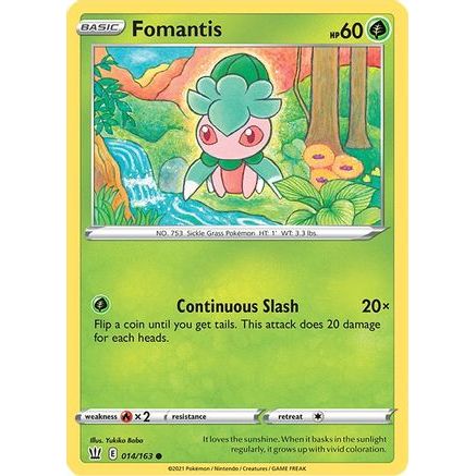 Fomantis 14/163 - SWSH05 Battle Styles Reverse Holofoil