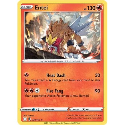 Entei 20/163 - SWSH05 Battle Styles Reverse Holofoil