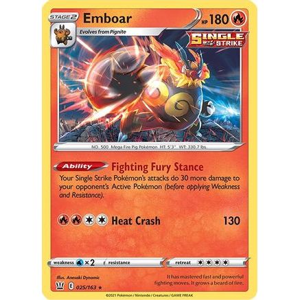 Emboar 25/163 - SWSH05 Battle Styles Reverse Holofoil