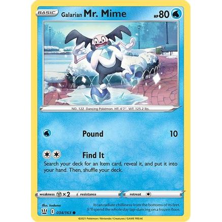 Galarian Mr. Mime 34/163 - SWSH05 Battle Styles Reverse Holofoil