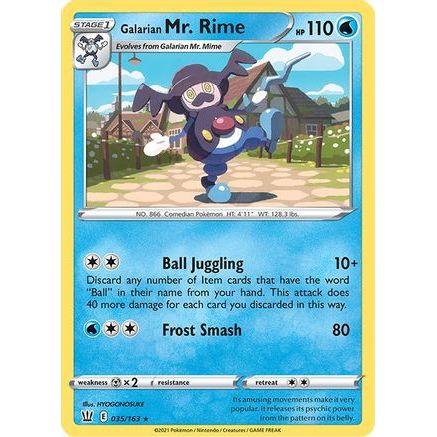Galarian Mr. Rime 35/163 - SWSH05 Battle Styles Reverse Holofoil