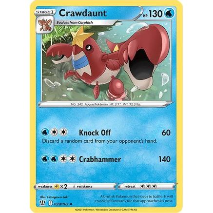 Crawdaunt 39/163 - SWSH05 Battle Styles Reverse Holofoil