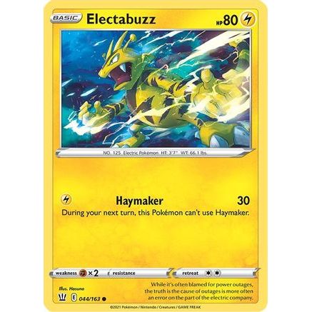Electabuzz 44/163 - SWSH05 Battle Styles Reverse Holofoil