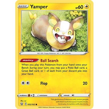 Yamper 52/163 - SWSH05 Battle Styles Reverse Holofoil