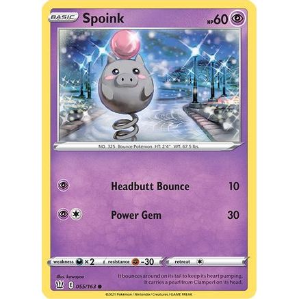 Spoink 55/163 - SWSH05 Battle Styles Reverse Holofoil