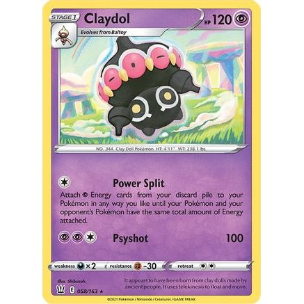 Claydol 58/163 - SWSH05 Battle Styles Reverse Holofoil