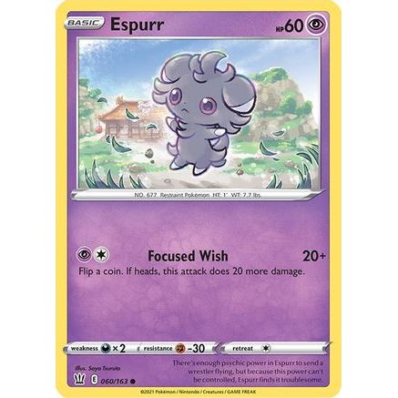 Espurr 60/163 - SWSH05 Battle Styles Reverse Holofoil