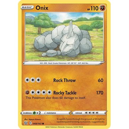 Onix 68/163 - SWSH05 Battle Styles Reverse Holofoil