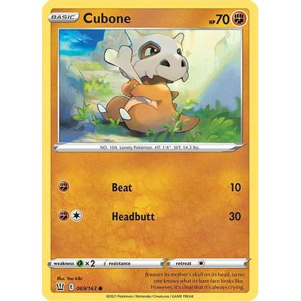 Cubone 69/163 - SWSH05 Battle Styles Reverse Holofoil