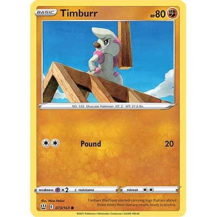 Timburr 73/163 - SWSH05 Battle Styles Reverse Holofoil