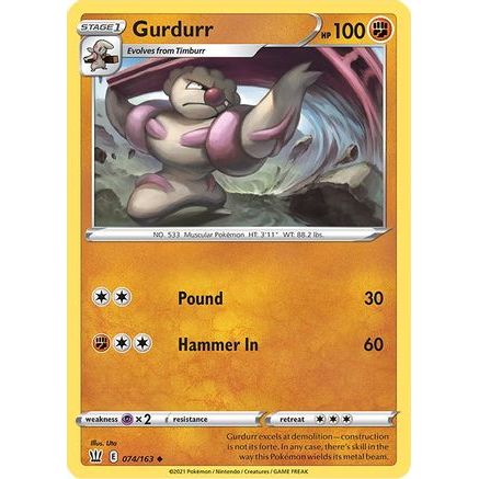 Gurdurr 74/163 - SWSH05 Battle Styles Reverse Holofoil