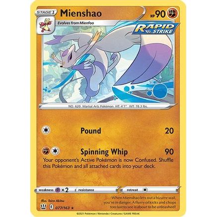 Mienshao 77/163 - SWSH05 Battle Styles Reverse Holofoil